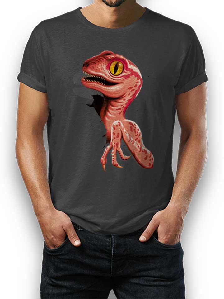 baby-velociraptor-t-shirt dunkelgrau 1