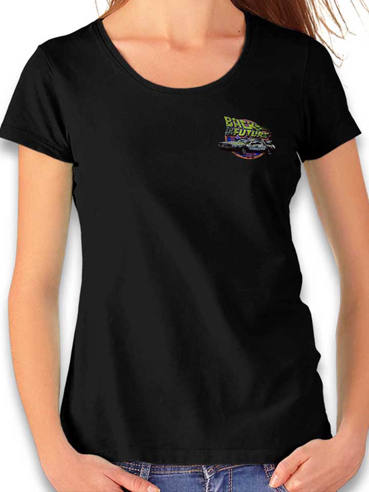 Back To The Future Chest Print Womens T-Shirt black L