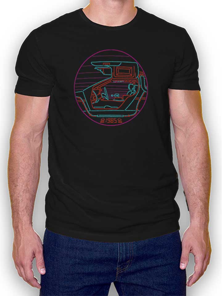 Back To The Future Neon T-Shirt schwarz L