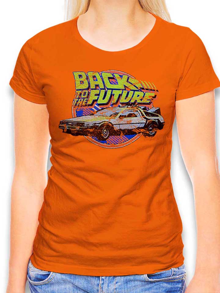 back-to-the-future-damen-t-shirt orange 1