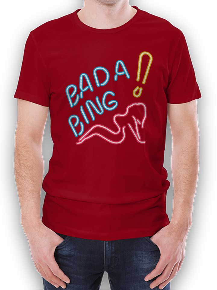 Bada Bing Neon Camiseta burdeos L