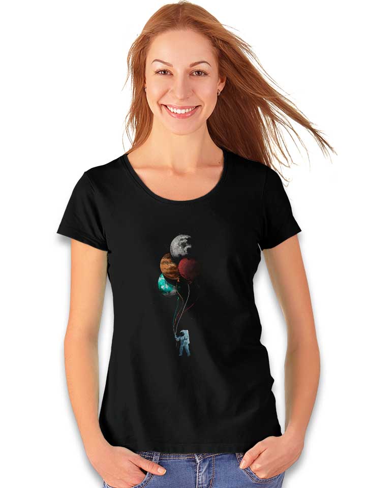 balllon-astronaut-damen-t-shirt schwarz 2