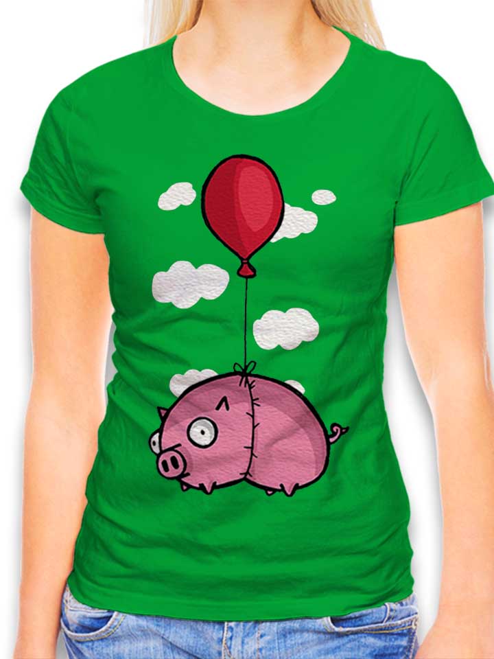 Balloon Pig 02 Damen T-Shirt gruen L