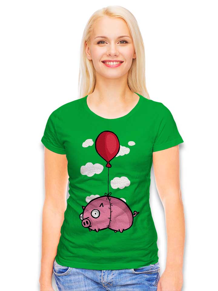 balloon-pig-02-damen-t-shirt gruen 2