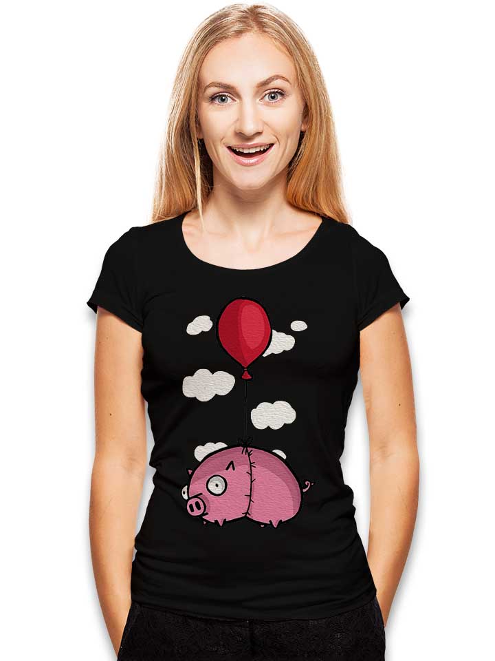 balloon-pig-02-damen-t-shirt schwarz 2