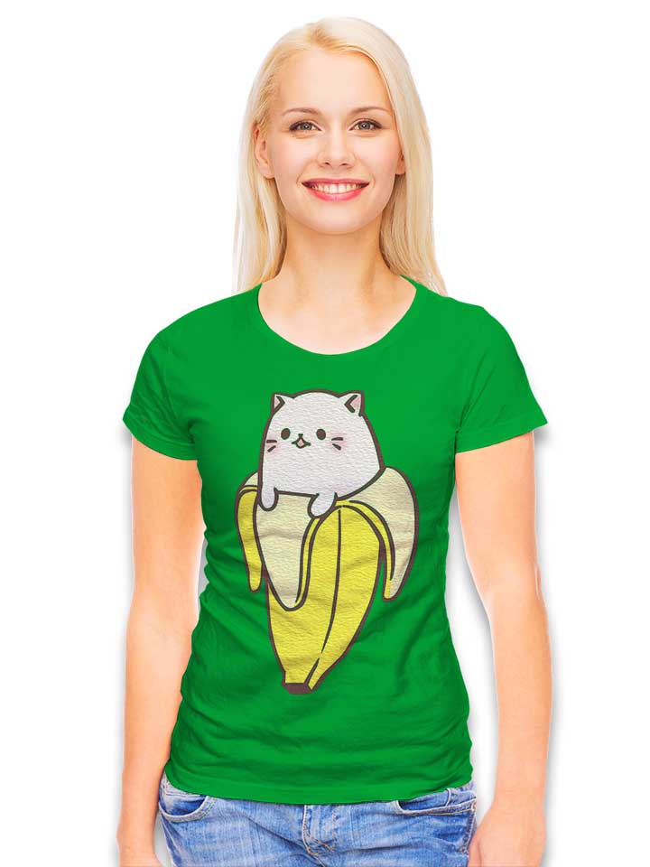 banana-cat-damen-t-shirt gruen 2