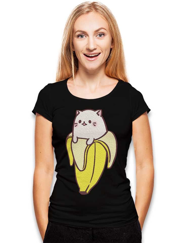 banana-cat-damen-t-shirt schwarz 2