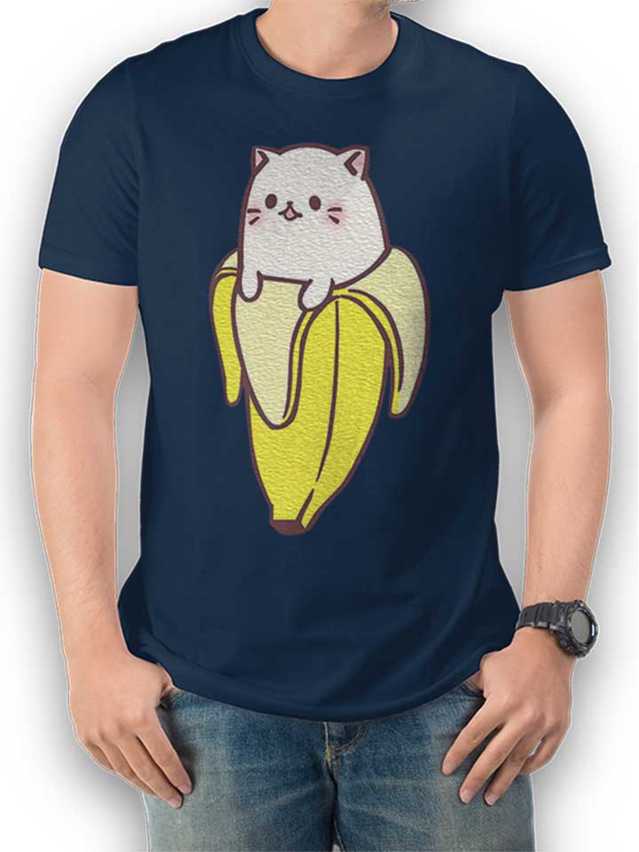 Banana Cat T-Shirt dunkelblau L