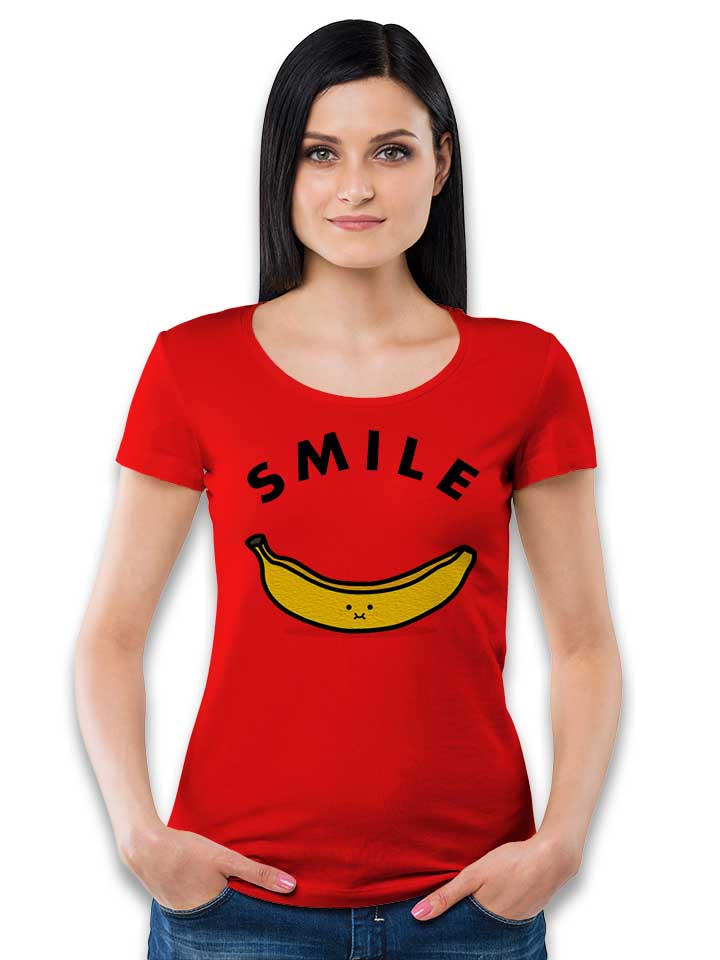 banana-smile-damen-t-shirt rot 2