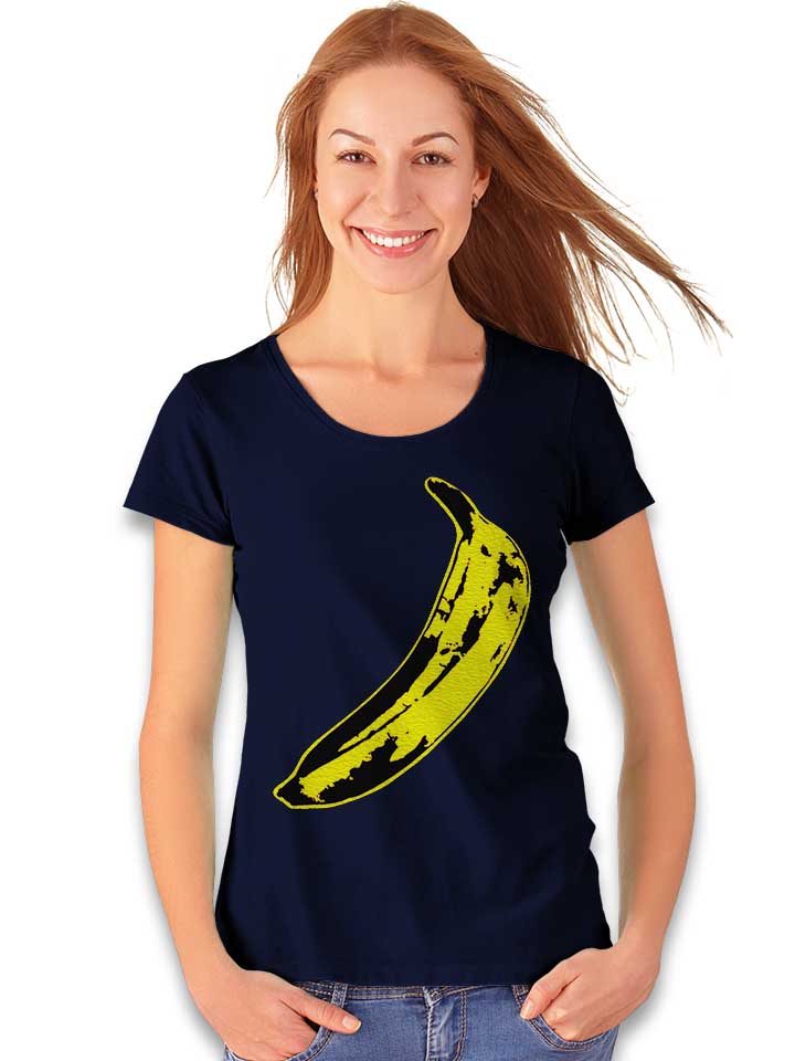 banana-warhol-damen-t-shirt dunkelblau 2