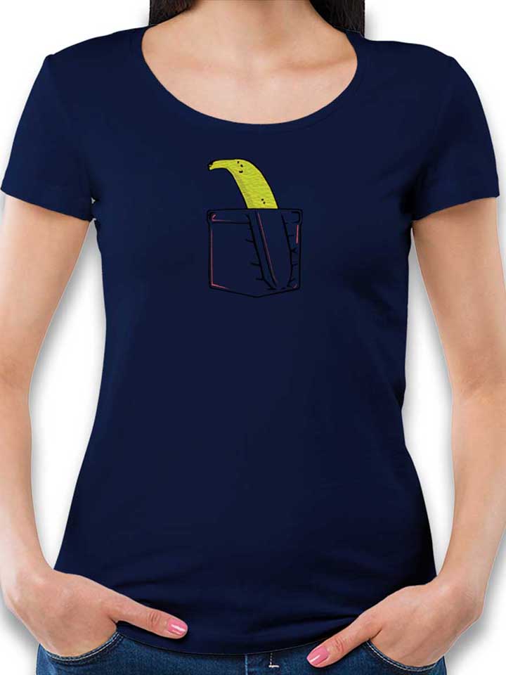 Banane Pocket Damen T-Shirt dunkelblau L