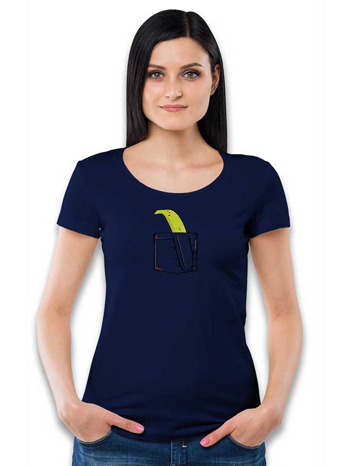 banane-pocket-damen-t-shirt dunkelblau 2