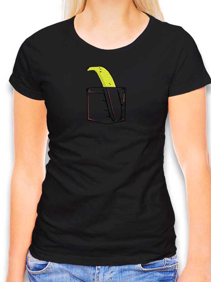 banane-pocket-damen-t-shirt schwarz 1