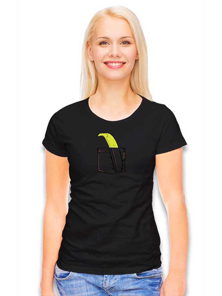 banane-pocket-damen-t-shirt schwarz 2