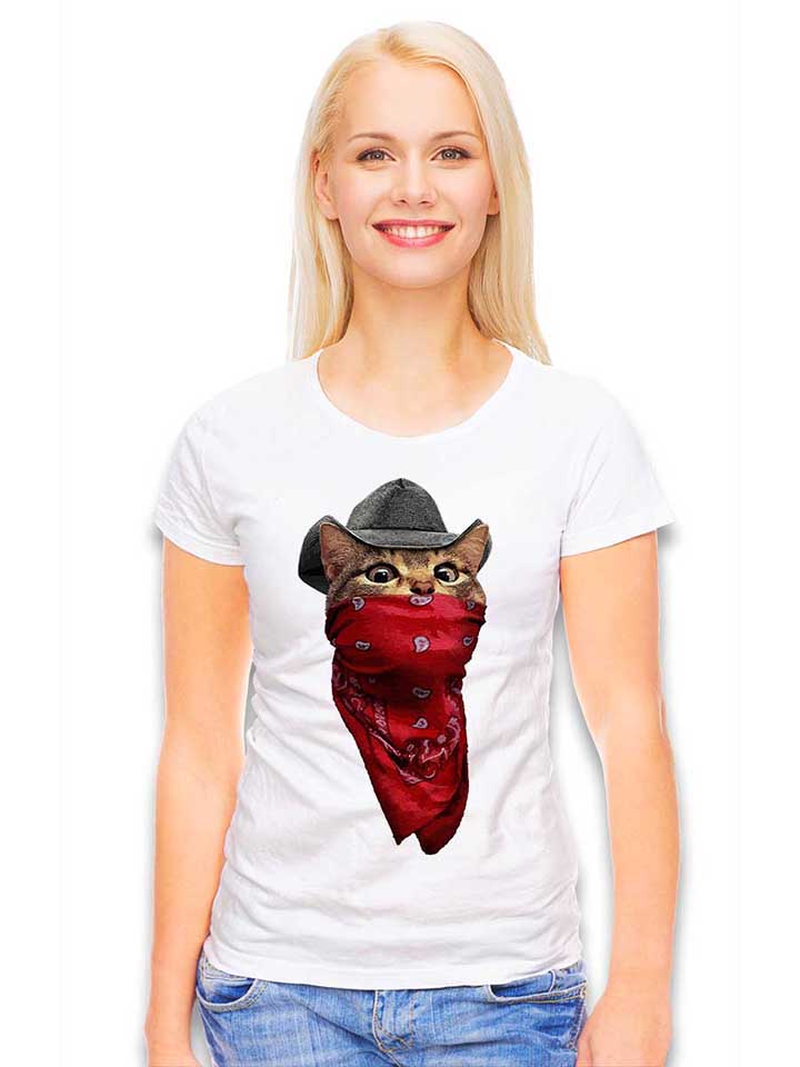 bandana-bandit-cat-damen-t-shirt weiss 2