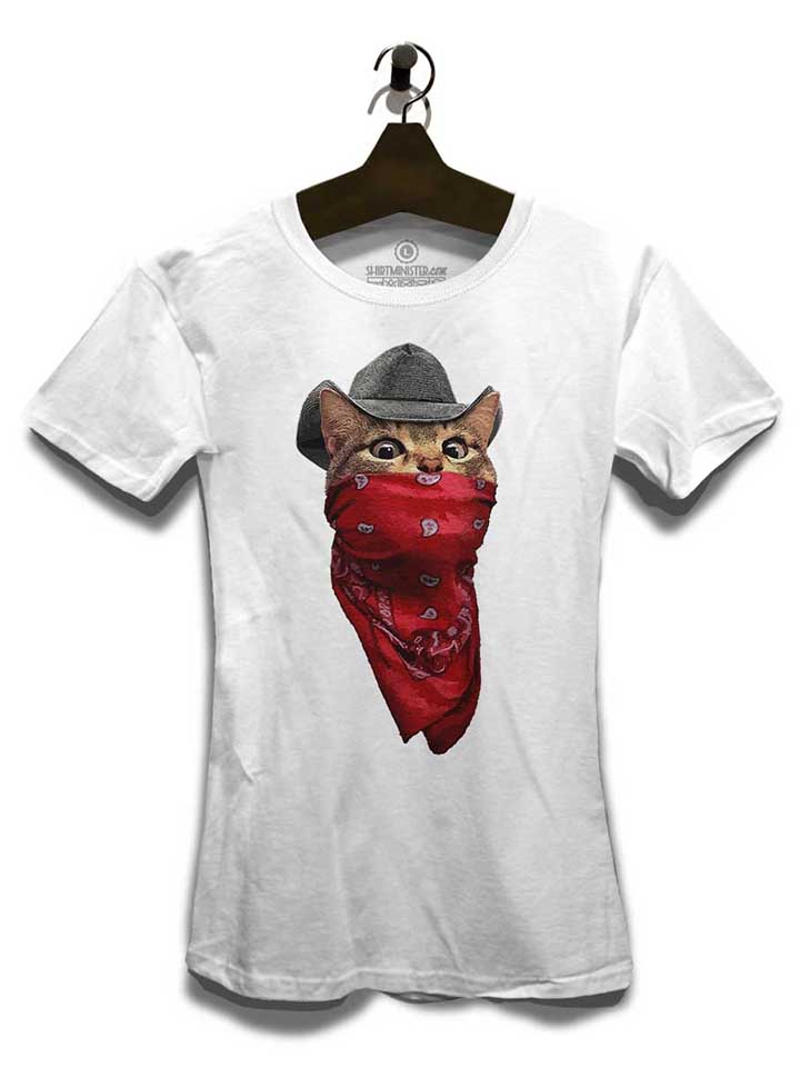 bandana-bandit-cat-damen-t-shirt weiss 3