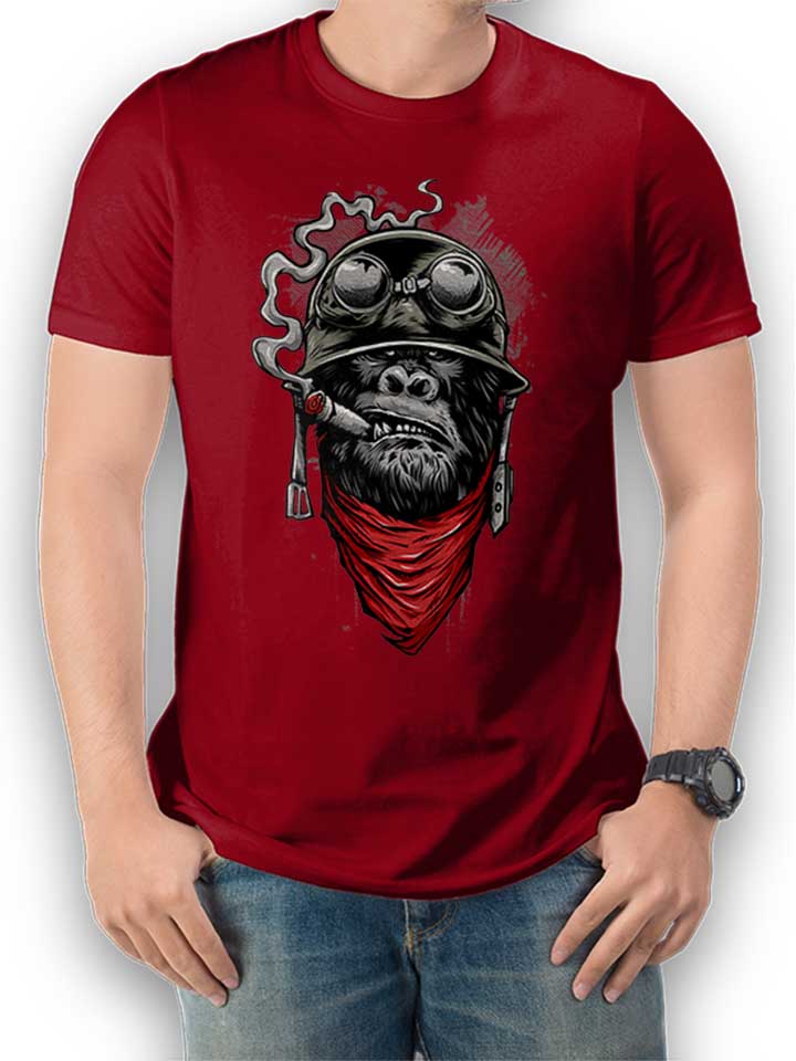 bandana-helmet-gorilla-t-shirt bordeaux 1