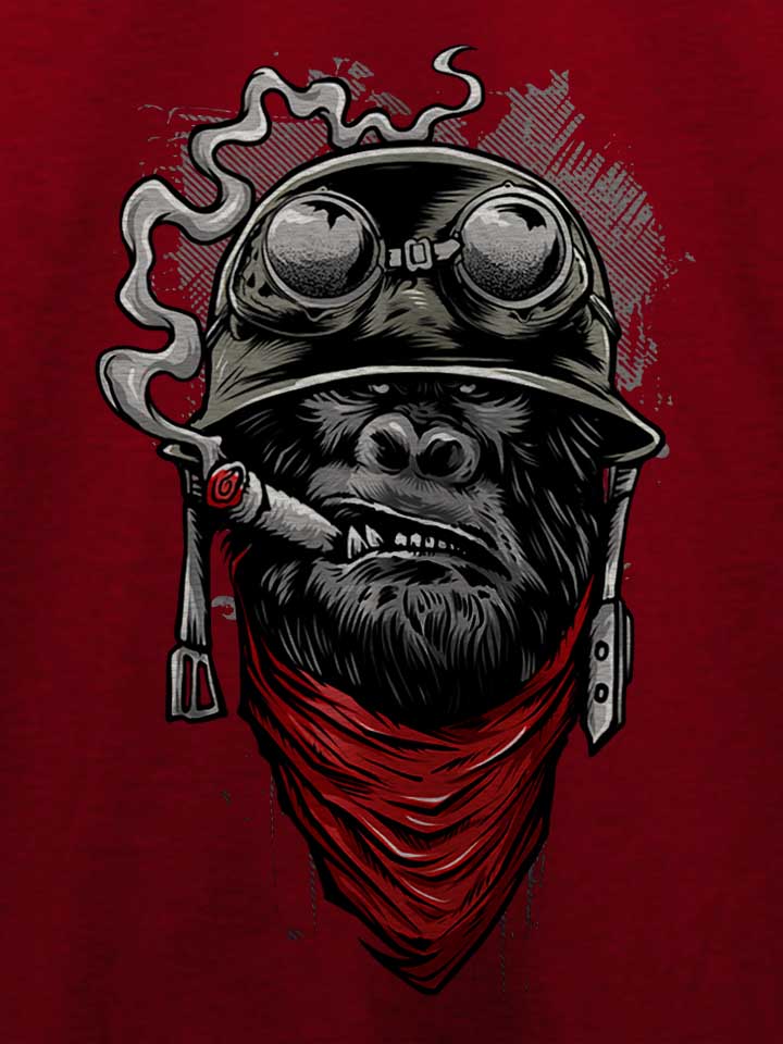 bandana-helmet-gorilla-t-shirt bordeaux 4