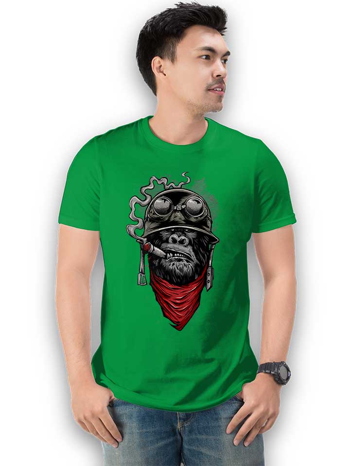 bandana-helmet-gorilla-t-shirt gruen 2