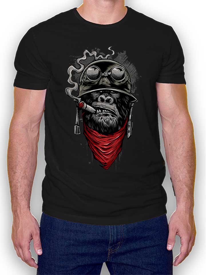 bandana-helmet-gorilla-t-shirt schwarz 1