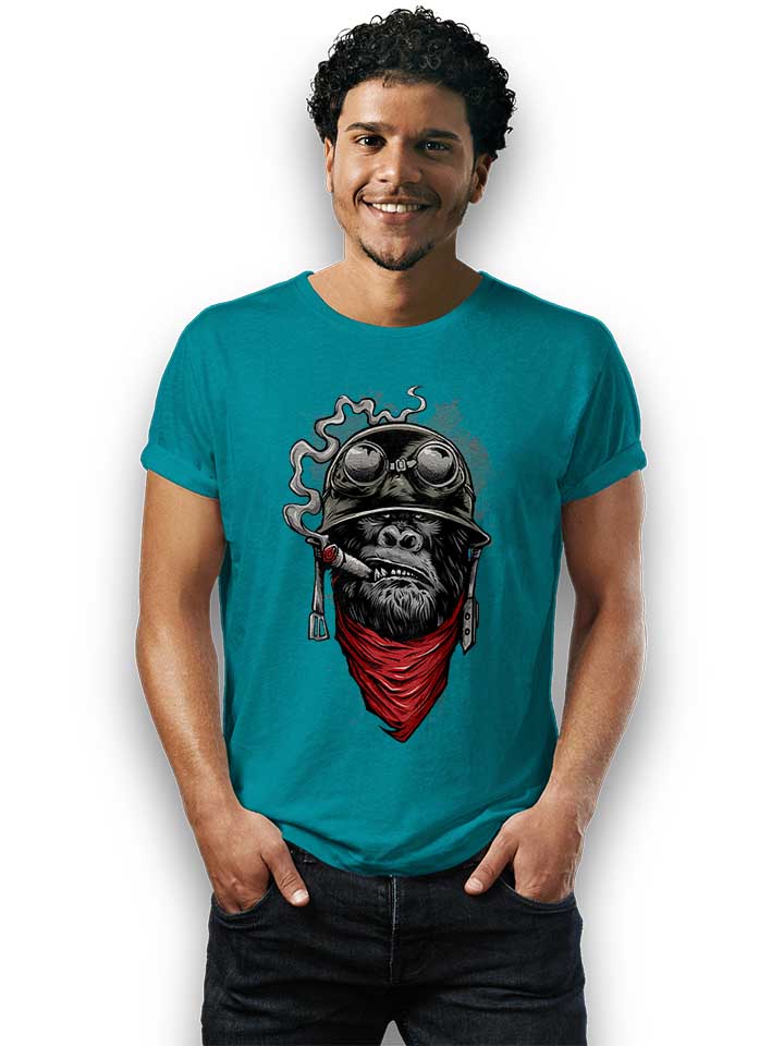 bandana-helmet-gorilla-t-shirt tuerkis 2