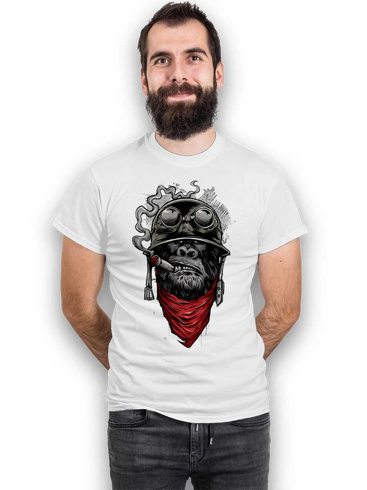 bandana-helmet-gorilla-t-shirt weiss 2
