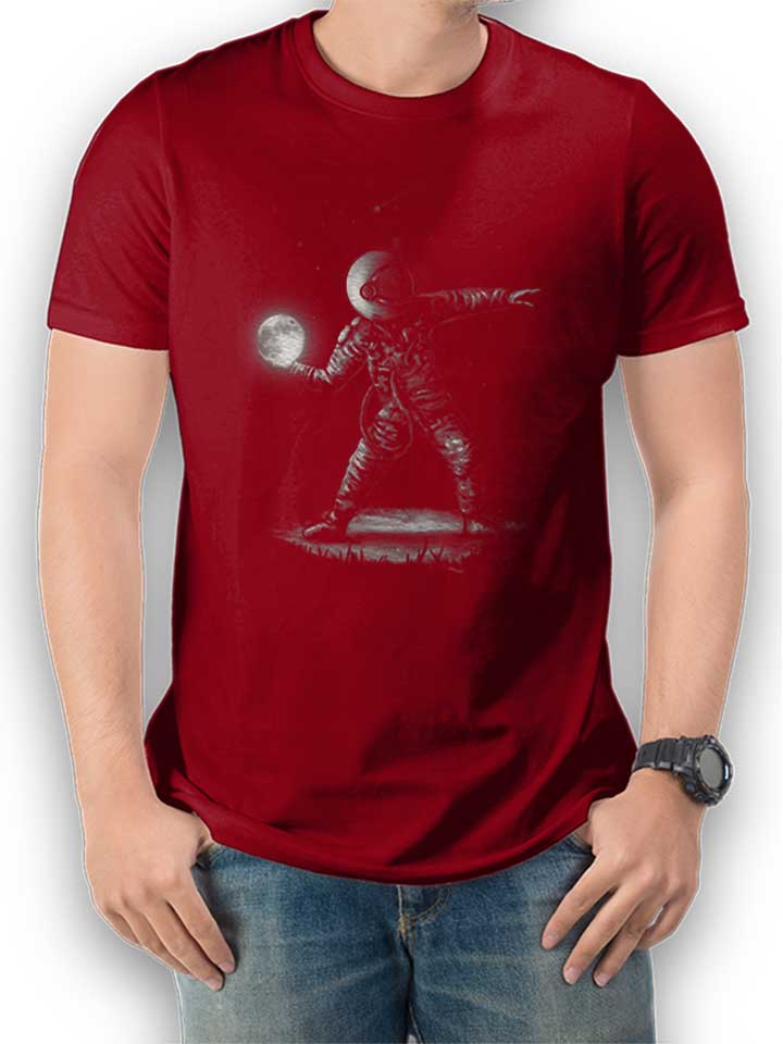 Banksy Astronaut Moon T-Shirt bordeaux L