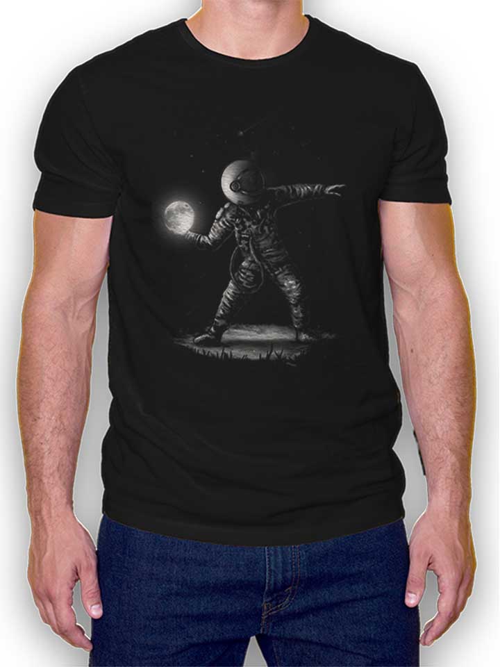 Banksy Astronaut Moon T-Shirt schwarz L