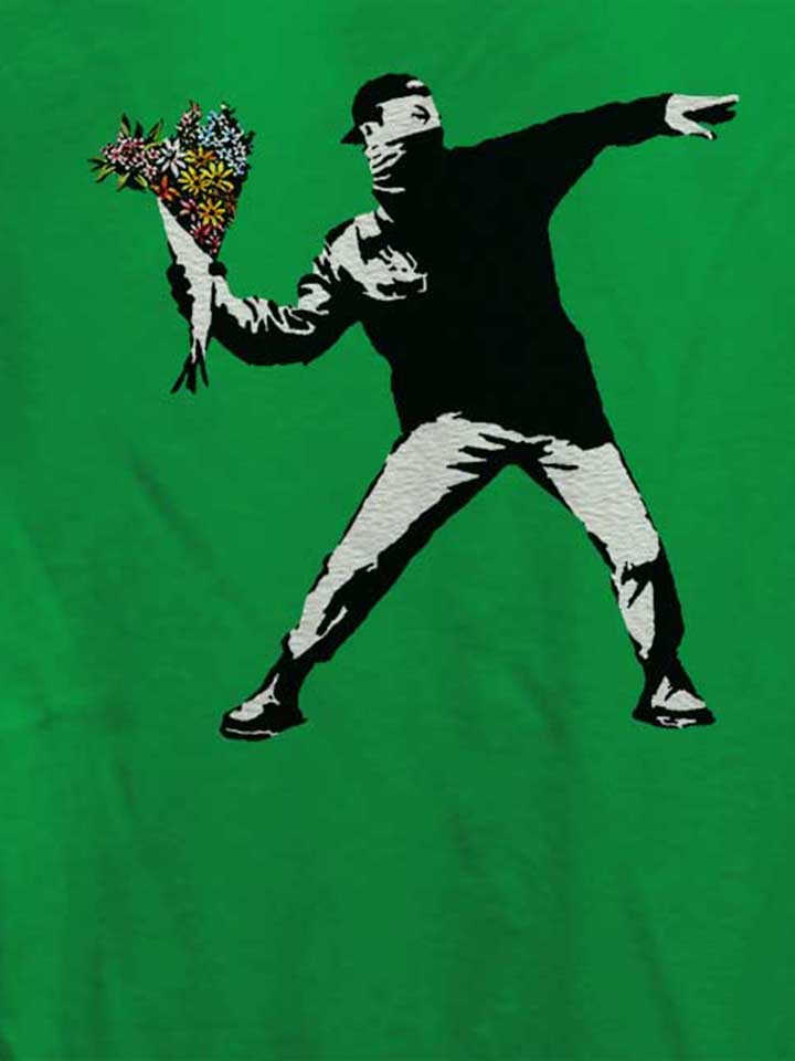 banksy-flower-hooligan-damen-t-shirt gruen 4
