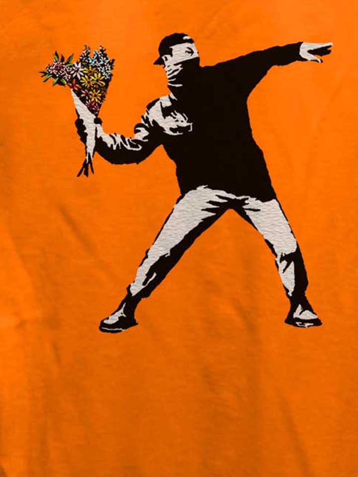 banksy-flower-hooligan-damen-t-shirt orange 4