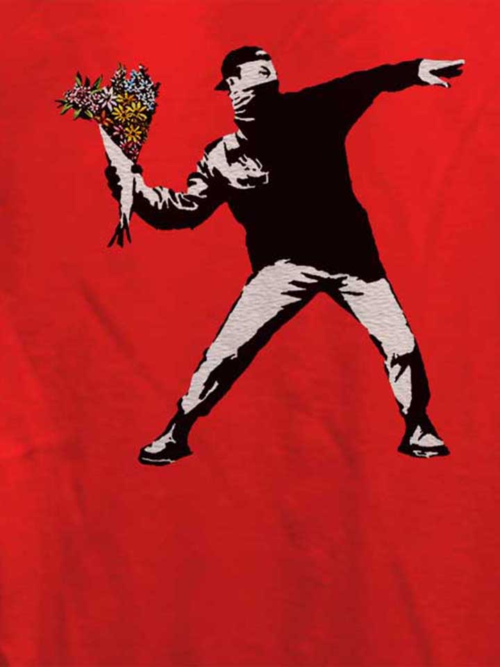 banksy-flower-hooligan-damen-t-shirt rot 4
