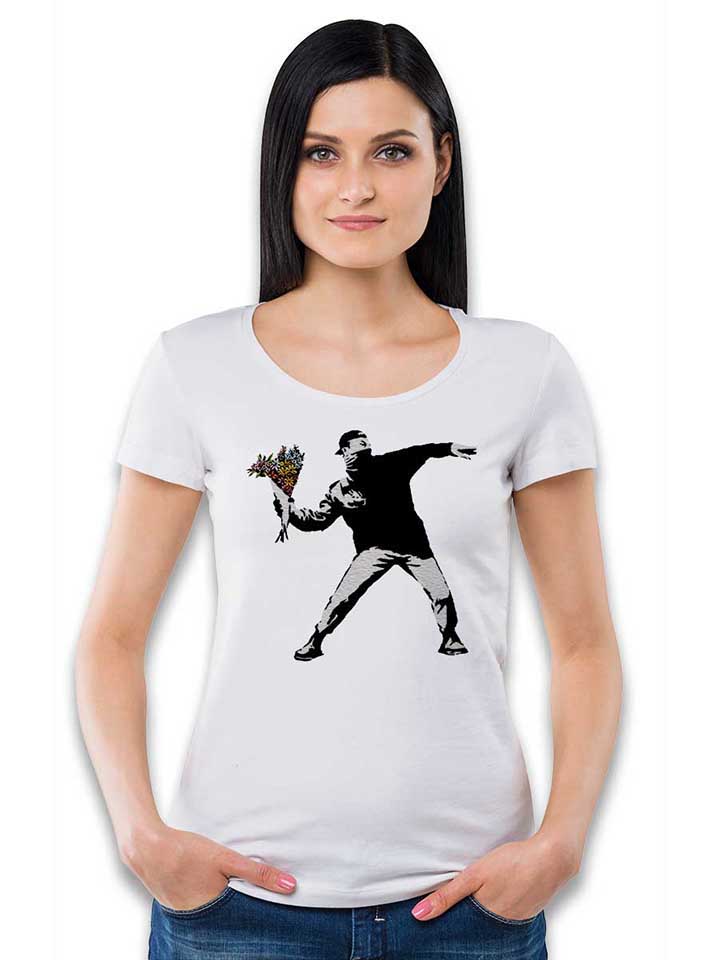 banksy-flower-hooligan-damen-t-shirt weiss 2