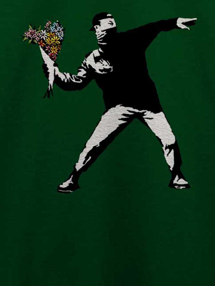 banksy-flower-hooligan-t-shirt dunkelgruen 4
