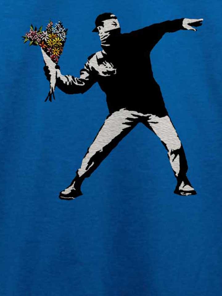 banksy-flower-hooligan-t-shirt royal 4
