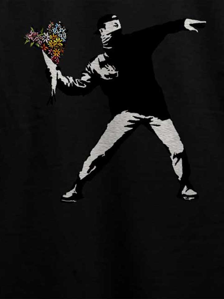 banksy-flower-hooligan-t-shirt schwarz 4