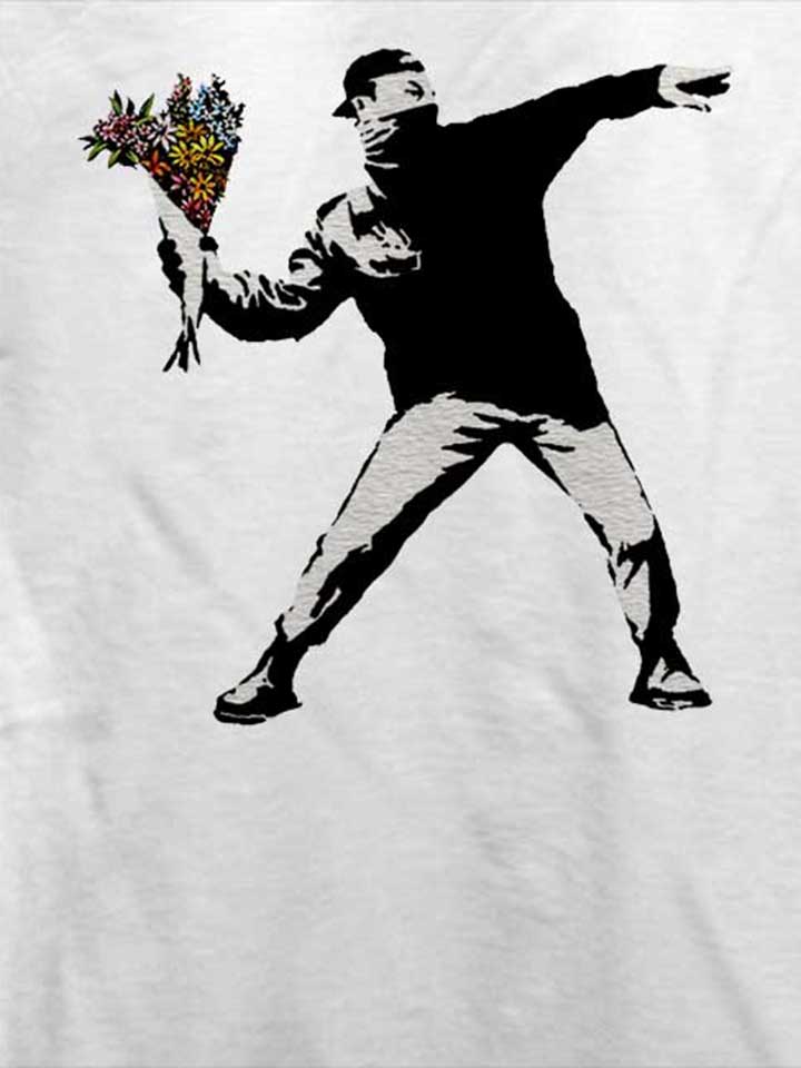 banksy-flower-hooligan-t-shirt weiss 4