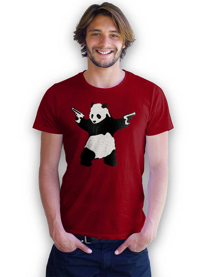 banksy-panda-t-shirt bordeaux 2