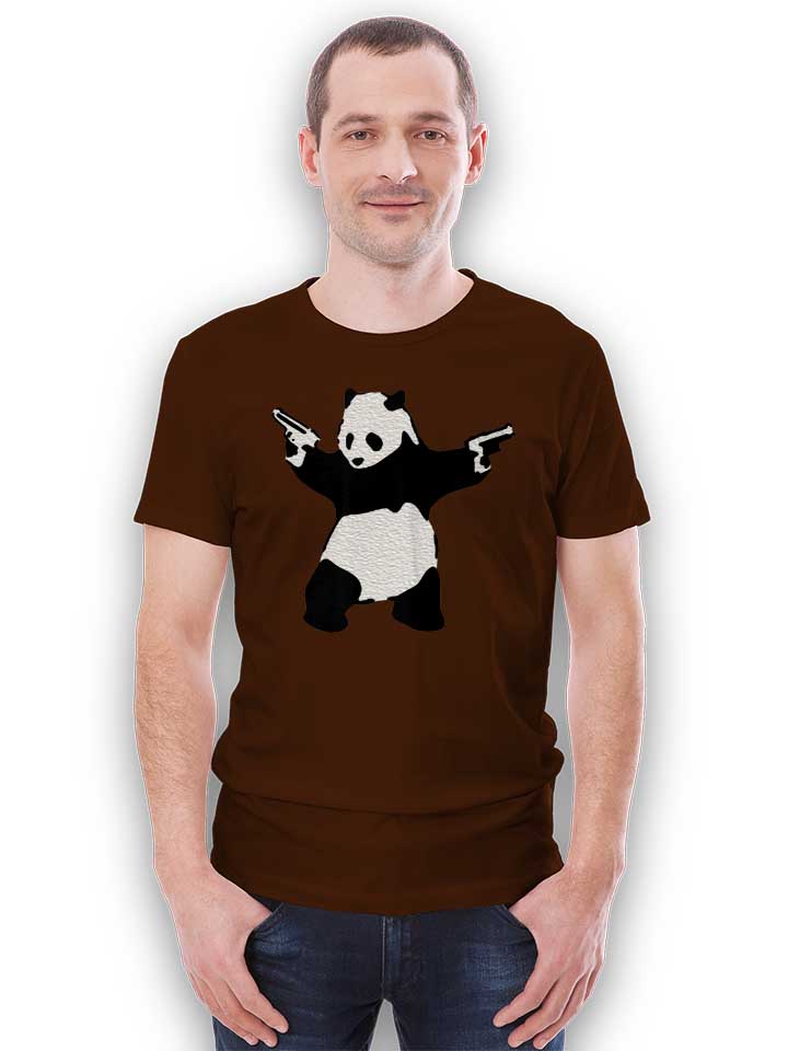 banksy-panda-t-shirt braun 2