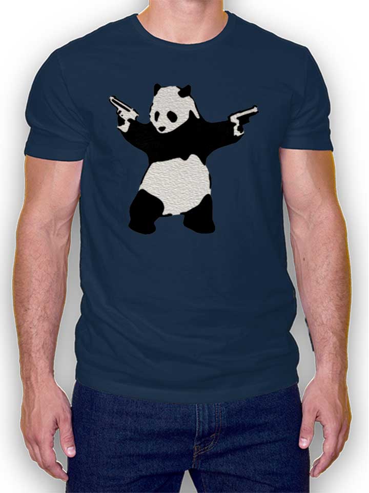 banksy-panda-t-shirt dunkelblau 1