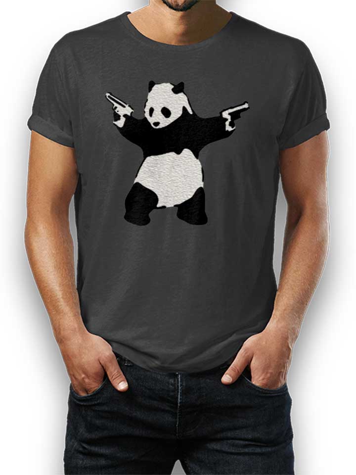 Banksy Panda T-Shirt dunkelgrau L