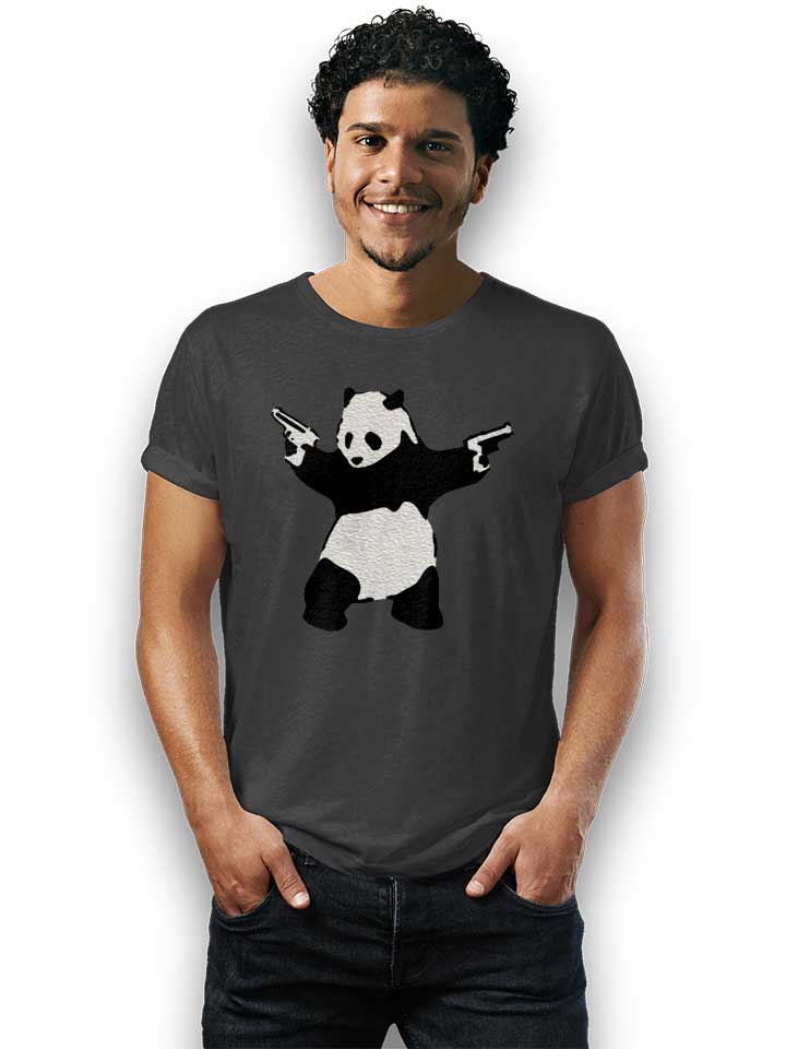 banksy-panda-t-shirt dunkelgrau 2