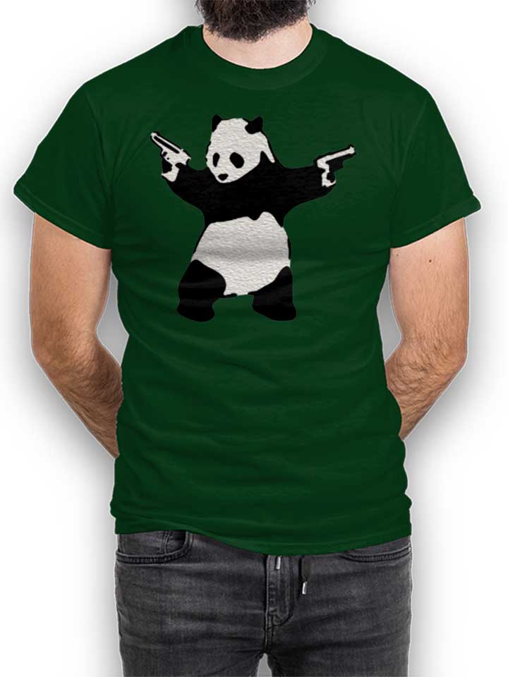 Banksy Panda T-Shirt dunkelgruen L