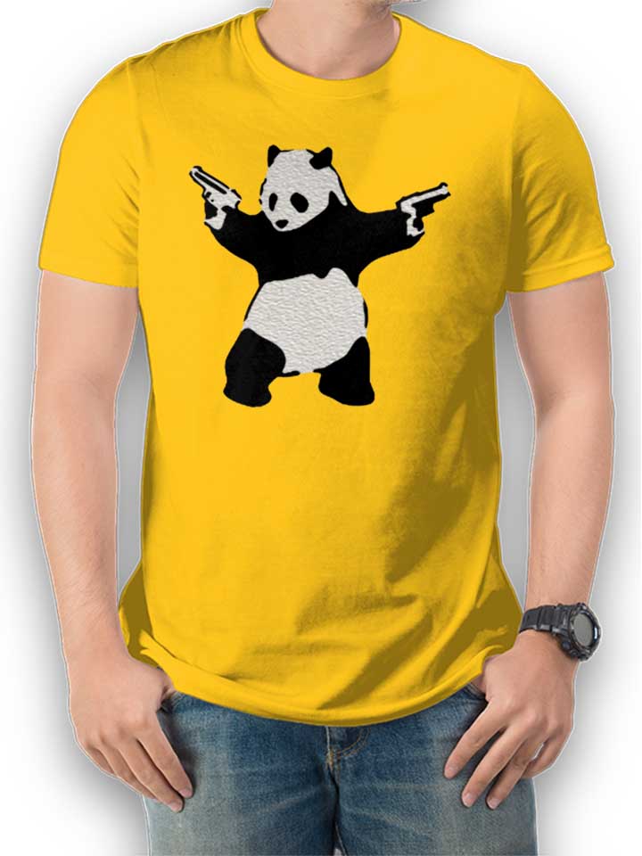 banksy-panda-t-shirt gelb 1