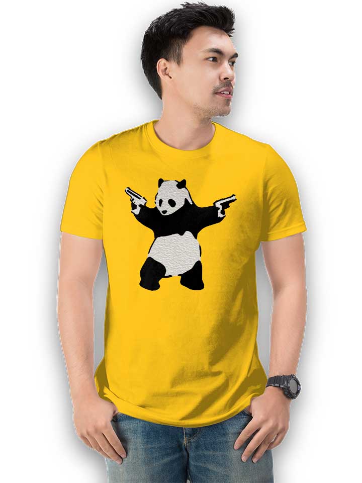 banksy-panda-t-shirt gelb 2