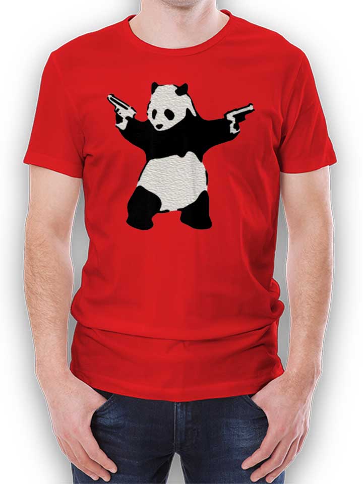 Banksy Panda T-Shirt red L