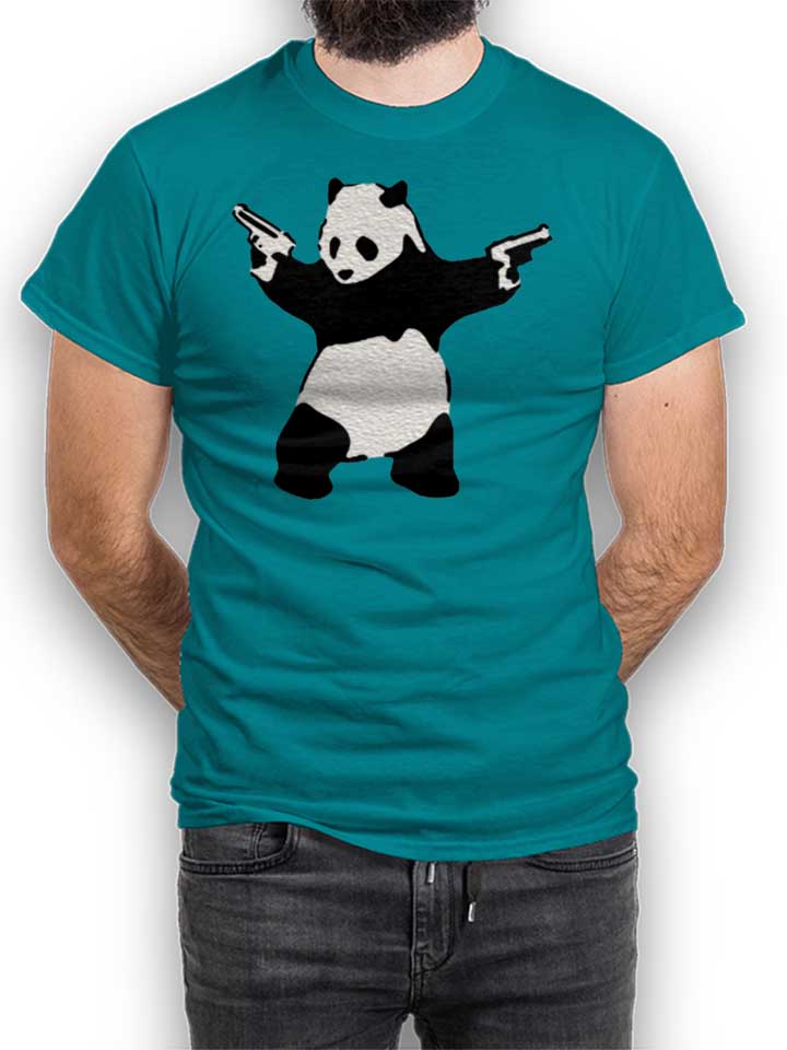 banksy-panda-t-shirt tuerkis 1