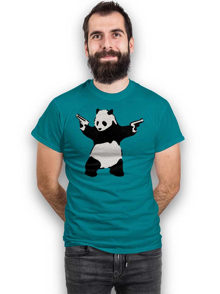 banksy-panda-t-shirt tuerkis 2