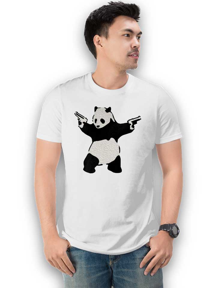 banksy-panda-t-shirt weiss 2