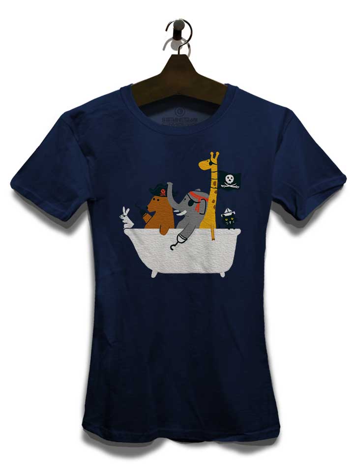 bathtub-pirate-animals-damen-t-shirt dunkelblau 3