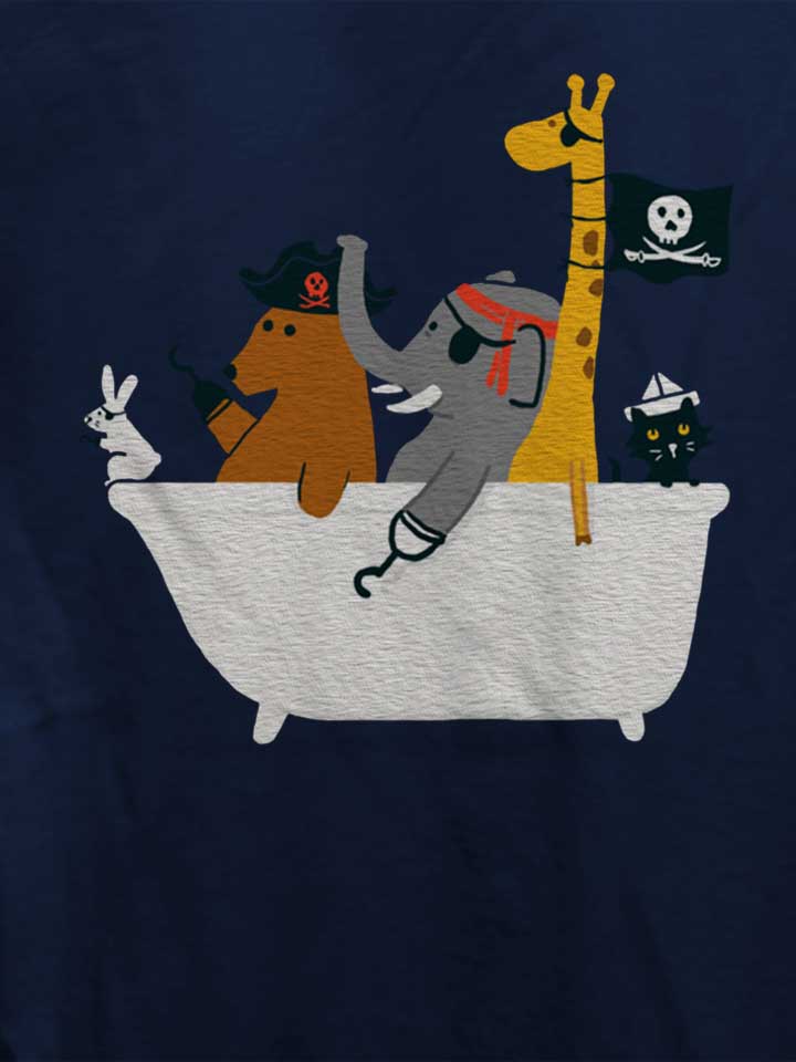 bathtub-pirate-animals-damen-t-shirt dunkelblau 4